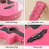 Alpha 38-Inch Acoustic Guitar, Linden Wood Body, Steel Strings, Pink, Full Size