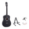 Alpha 38-Inch Classical Acoustic Guitar, Nylon Strings, Folding Stand, Black