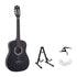 Alpha 38-Inch Classical Acoustic Guitar, Nylon Strings, Folding Stand, Black
