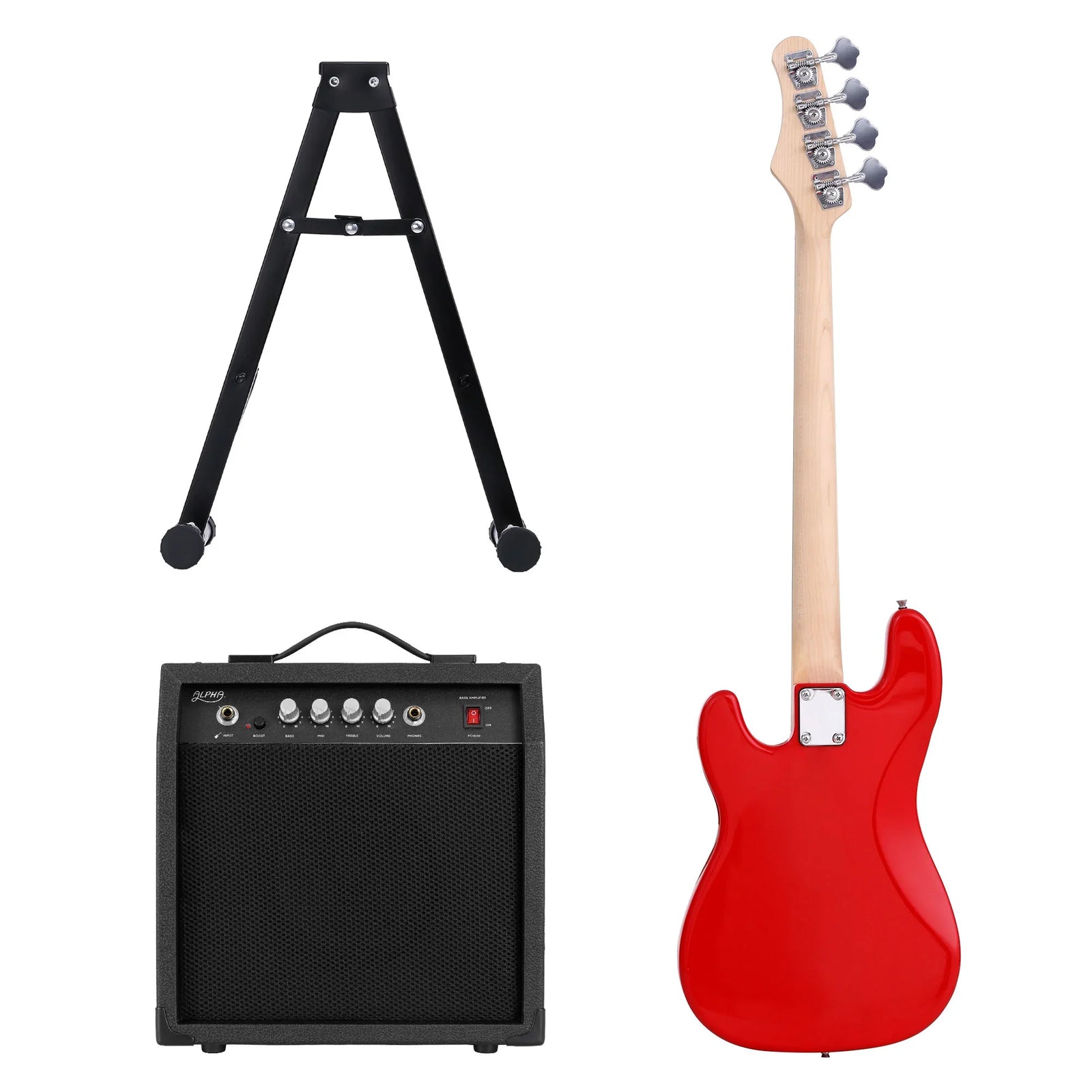 Electric Guitar Bass 47 Inch Set Kit 40W Bass Guitar Amplifier Guitar Stand Folding