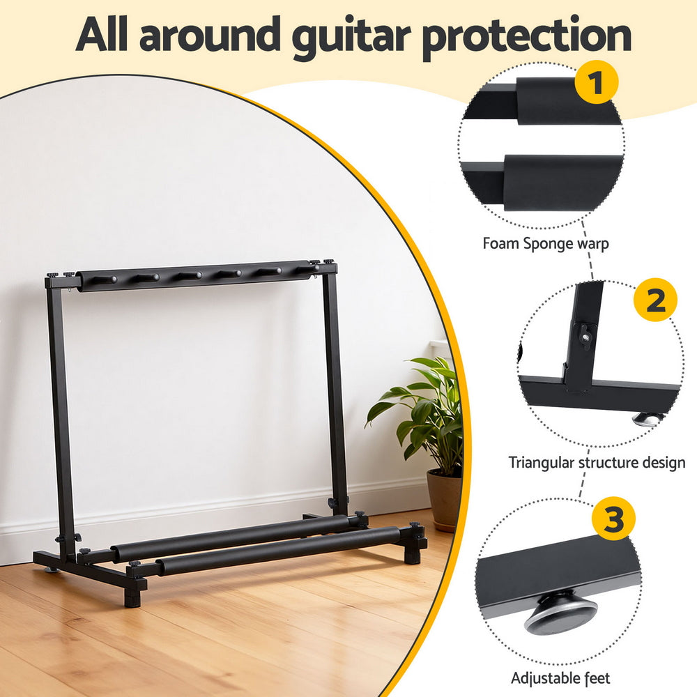 5 Space Folding Guitar Stand Rack Holder Display