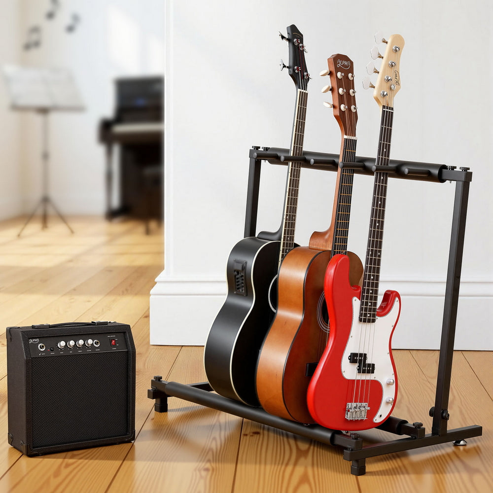 5 Space Folding Guitar Stand Rack Holder Display