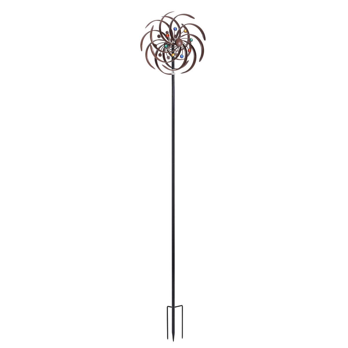Gardeon Garden Windmill 190cm Double Layer Metal Wind Spinner Bronze Multicolour
