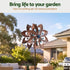 Gardeon Garden Windmill 190cm Double Layer Metal Flower Wind Spinner Bronze Blue