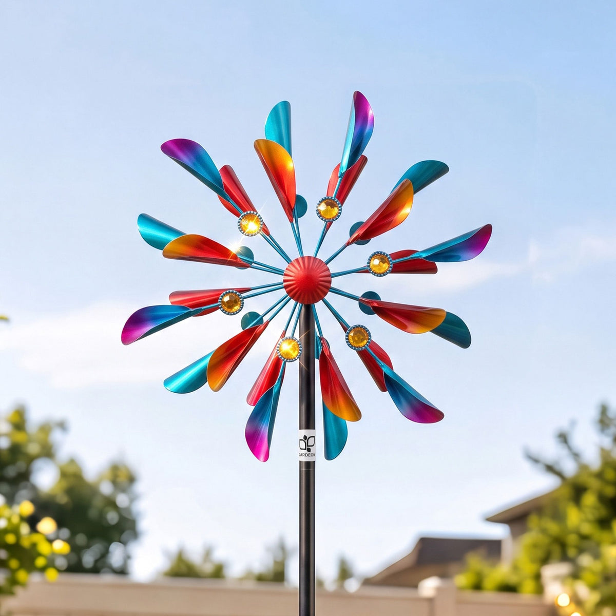 Gardeon Garden Windmill Metal Double Wind Spinner Outdoor Lawn Decor 190cm