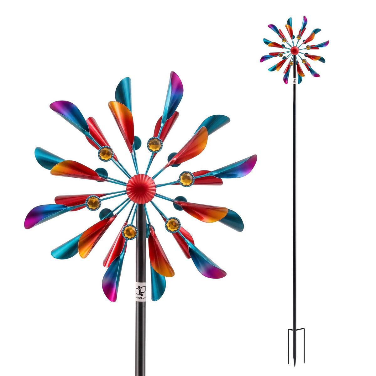 Gardeon Garden Windmill Metal Double Wind Spinner Outdoor Lawn Decor 190cm