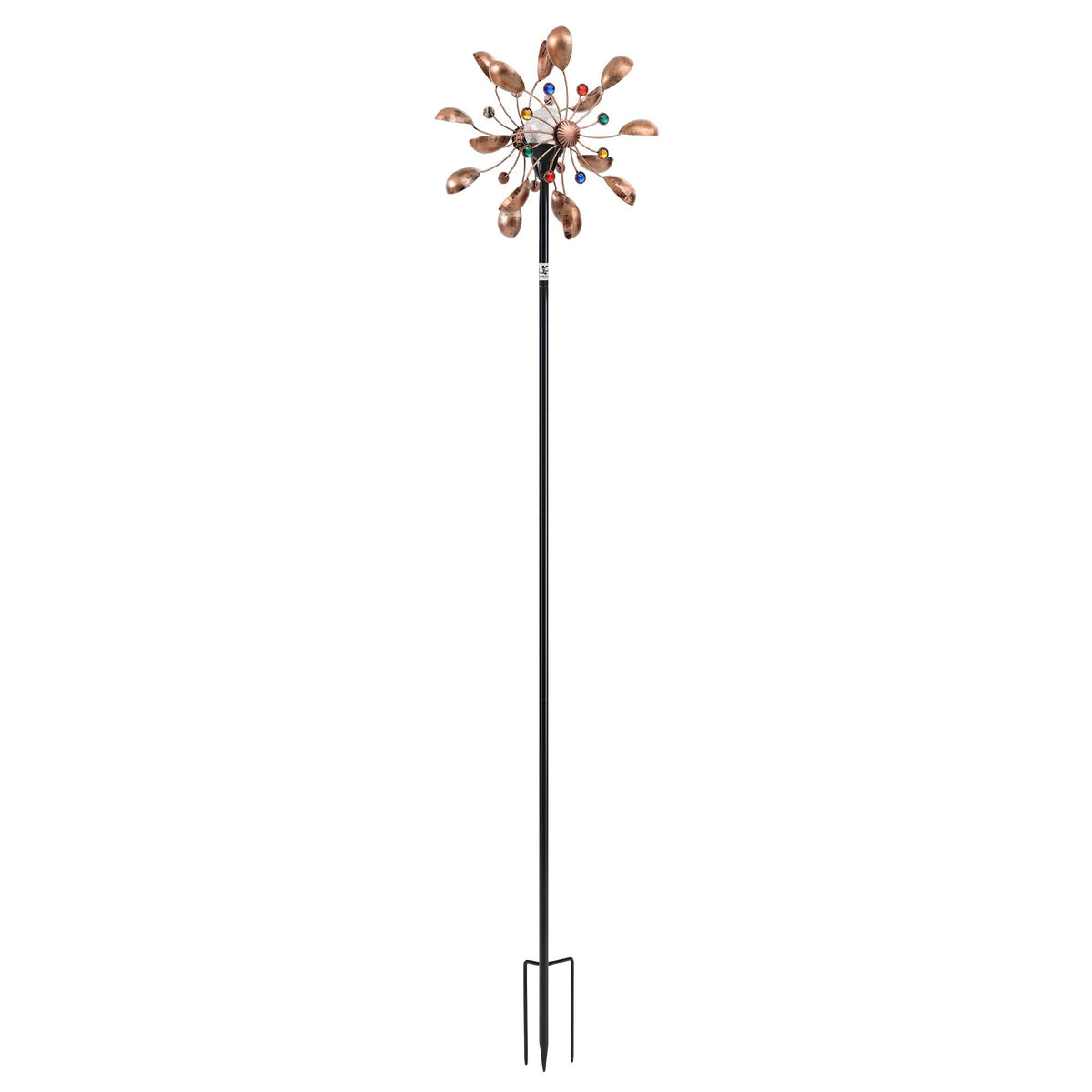 Gardeon Solar Garden Windmill 190cm Metal Wind Spinner Colour Changing Bronze