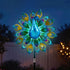 Gardeon Solar Garden Windmill 190cm Colourful Peacock Metal Wind Spinner Light