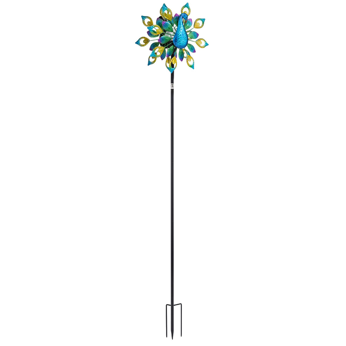Gardeon Solar Garden Windmill 190cm Colourful Peacock Metal Wind Spinner Light