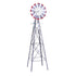 Gardeon Garden Windmill Metal Weather Station with Rain Gauge 243cm Silver