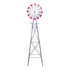 Gardeon Garden Windmill Metal Weather Station with Rain Gauge 243cm Silver