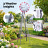 Gardeon Garden Windmill Metal Weather Station with Rain Gauge 243cm Silver