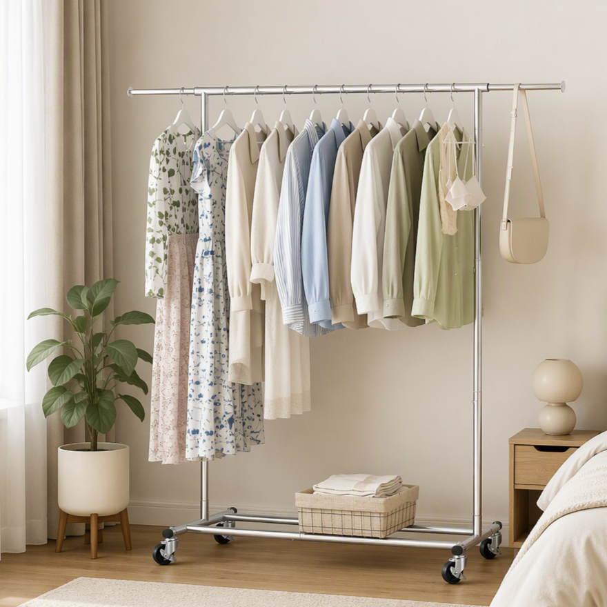 Artiss 2X Clothes Rack Airer Rail Coat Garment Stand Adjustable Hanger