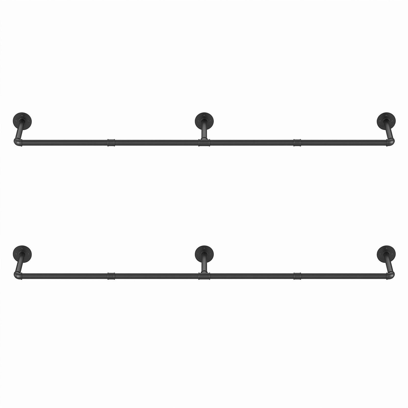 Artiss Clothes Rack Garment Rail Metal Industrial Pipe Wall Mounted 2 Pack