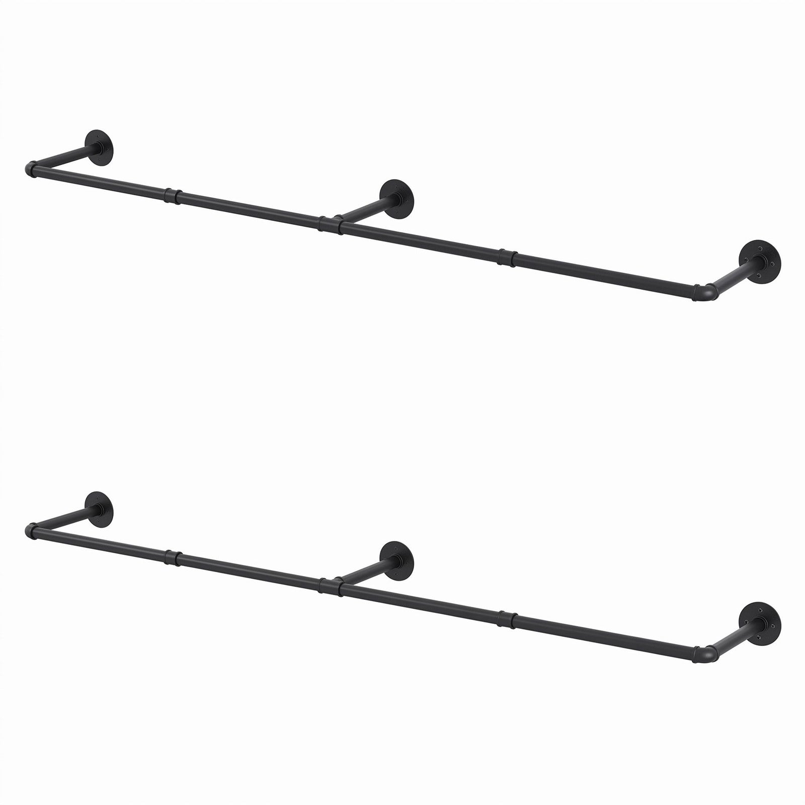 Artiss Clothes Rack Garment Rail Metal Industrial Pipe Wall Mounted 2 Pack