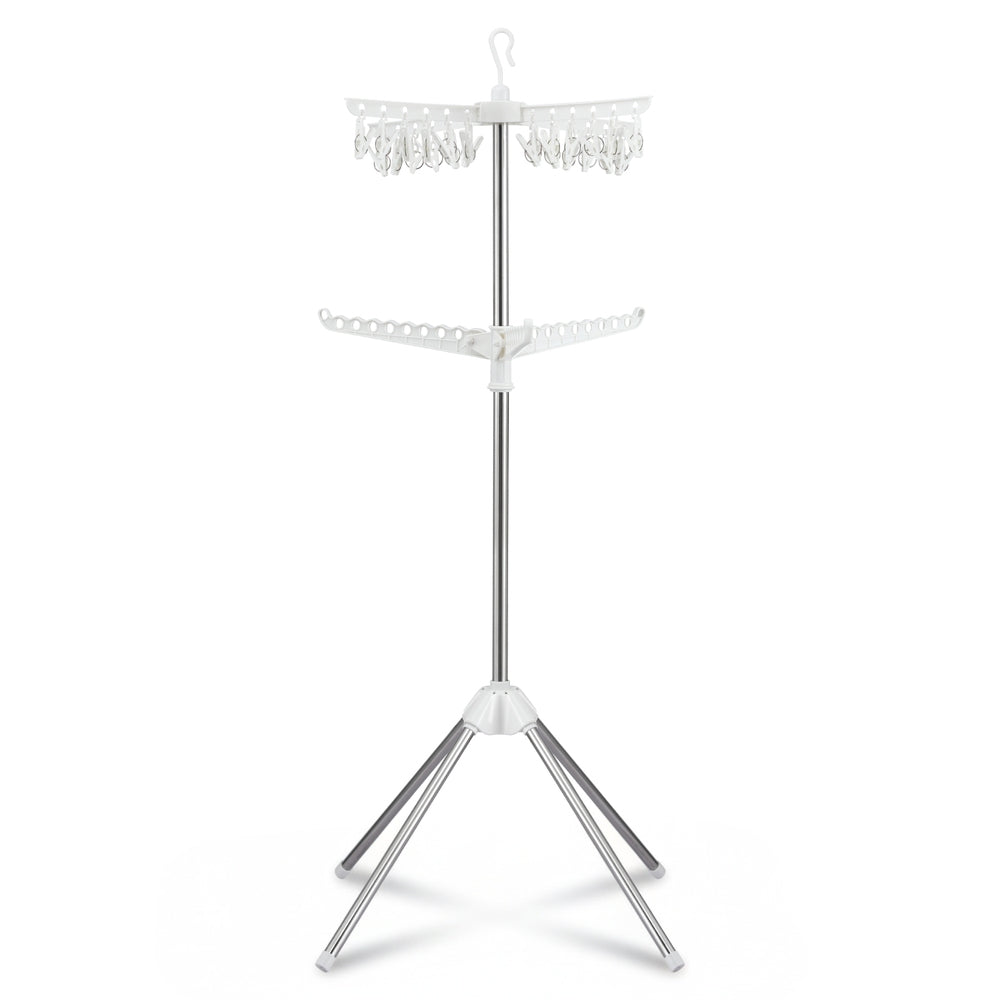 Clothes Rack Airer 2 Tier Rotatable Hanger Foldable