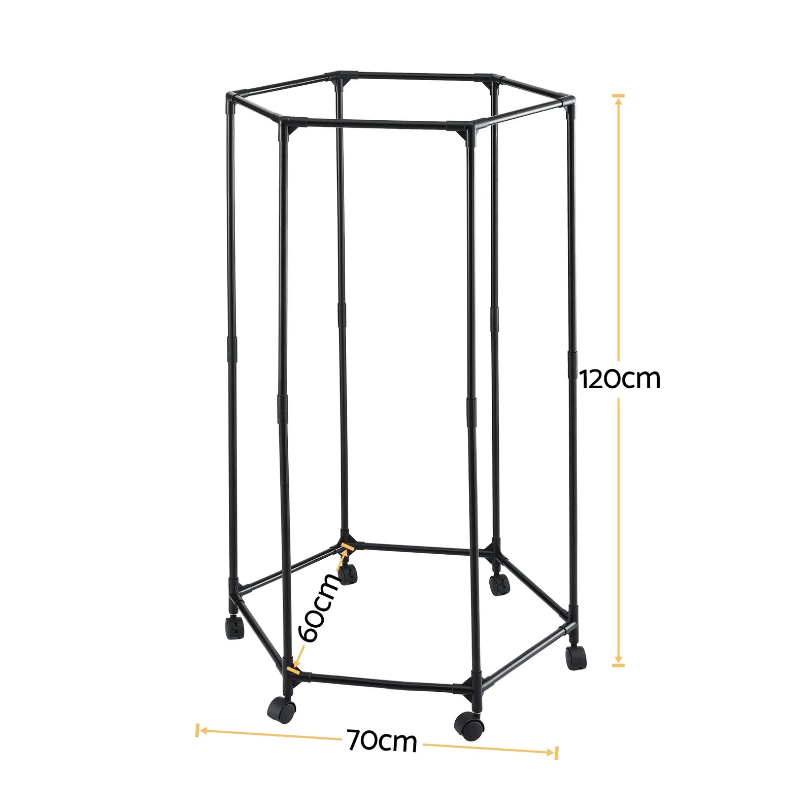 Clothes Rack Airer Rail Coat Stand Wheels 6 Rods