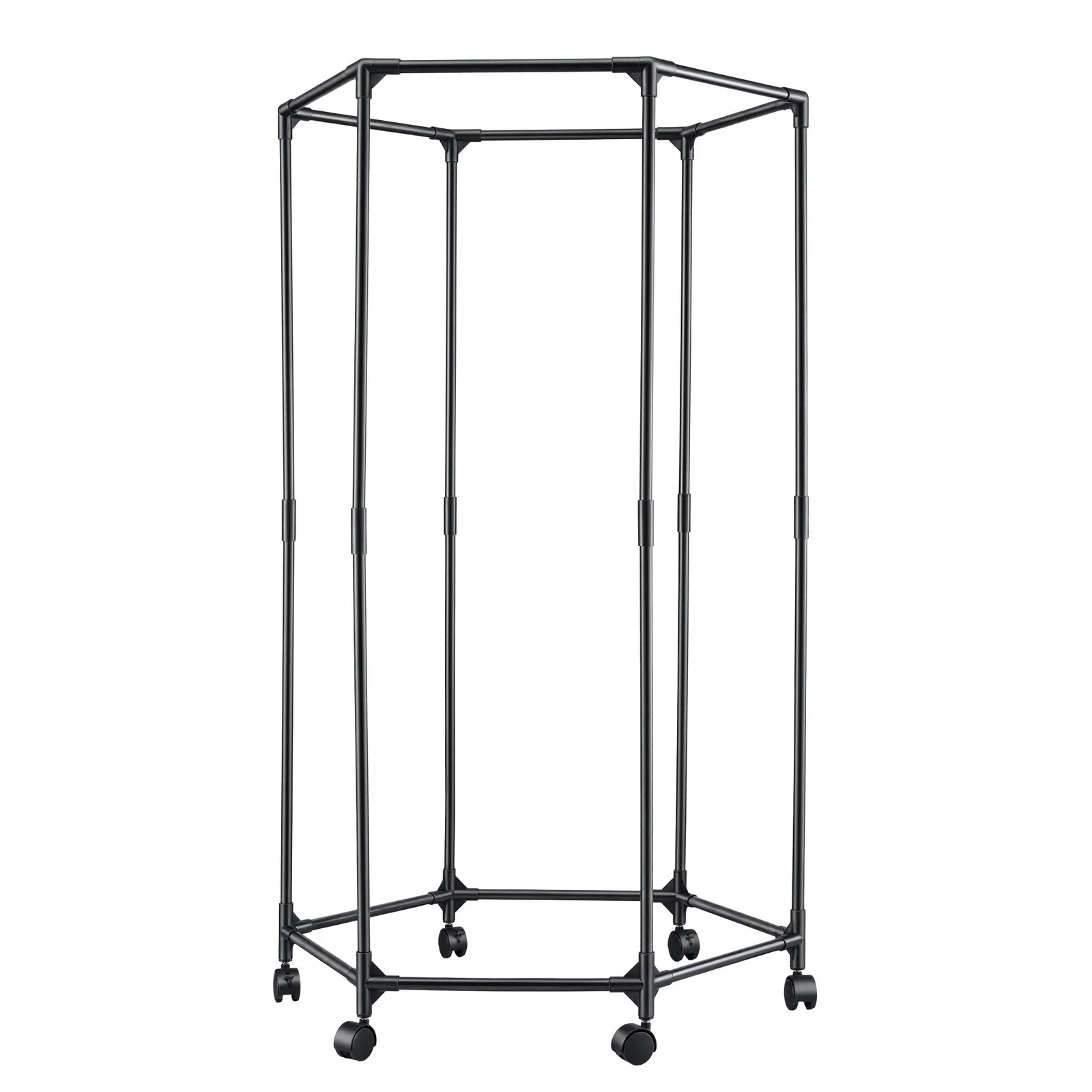 Clothes Rack Airer Rail Coat Stand Wheels 6 Rods