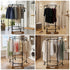 Clothes Rack Airer Rail Coat Stand Wheels 6 Rods