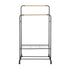 Clothes Rack Double Rod Airer Rail Coat Stand Hanger Storage Shelf