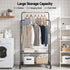 Clothes Rack Double Rod Airer Rail Coat Stand Hanger Storage Shelf