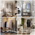 Clothes Rack Double Rod Airer Rail Coat Stand Hanger Storage Shelf