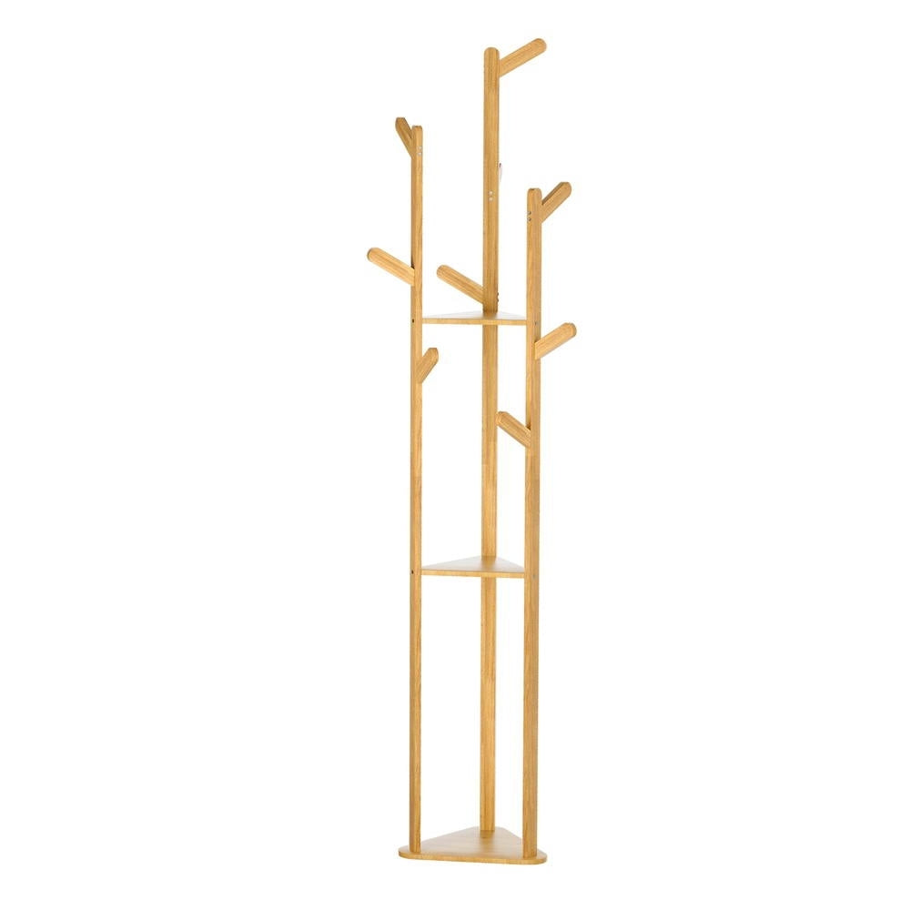 Artiss Clothes Rack Airer Coat Stand 9 Hooks Bamboo