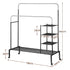 4-in-1 Double Rod Clothes Rack Airer Coat Stand with Shoe Shelf Storage