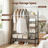 4-in-1 Double Rod Clothes Rack Airer Coat Stand with Shoe Shelf Storage