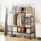 Clothes Rack Double Rod Airer Rail Coat Stand Hanger Storage Shelf