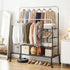 Clothes Rack Double Rod Airer Rail Coat Stand Hanger Storage Shelf