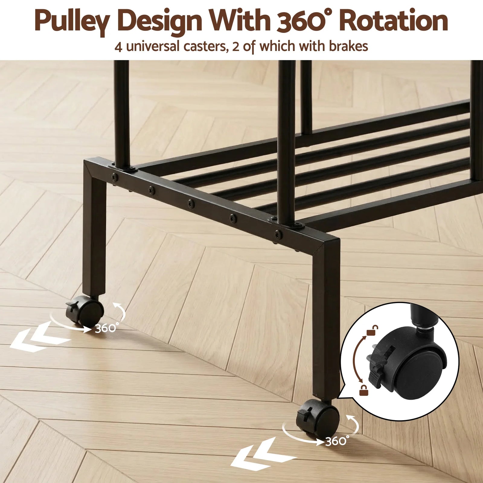 Clothes Rack Double Rod Airer Rail Coat Stand Hanger Storage Shelf
