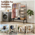 Clothes Rack Double Rod Airer Rail Coat Stand Hanger Storage Shelf