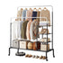 Clothes Rack Double Rod Airer Rail Coat Stand Hanger Storage Shelf