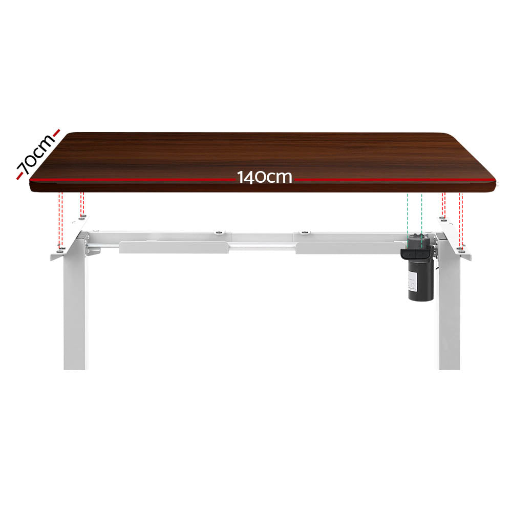 Standing Desk Motorised Sit Stand Desks Walnut 140CM