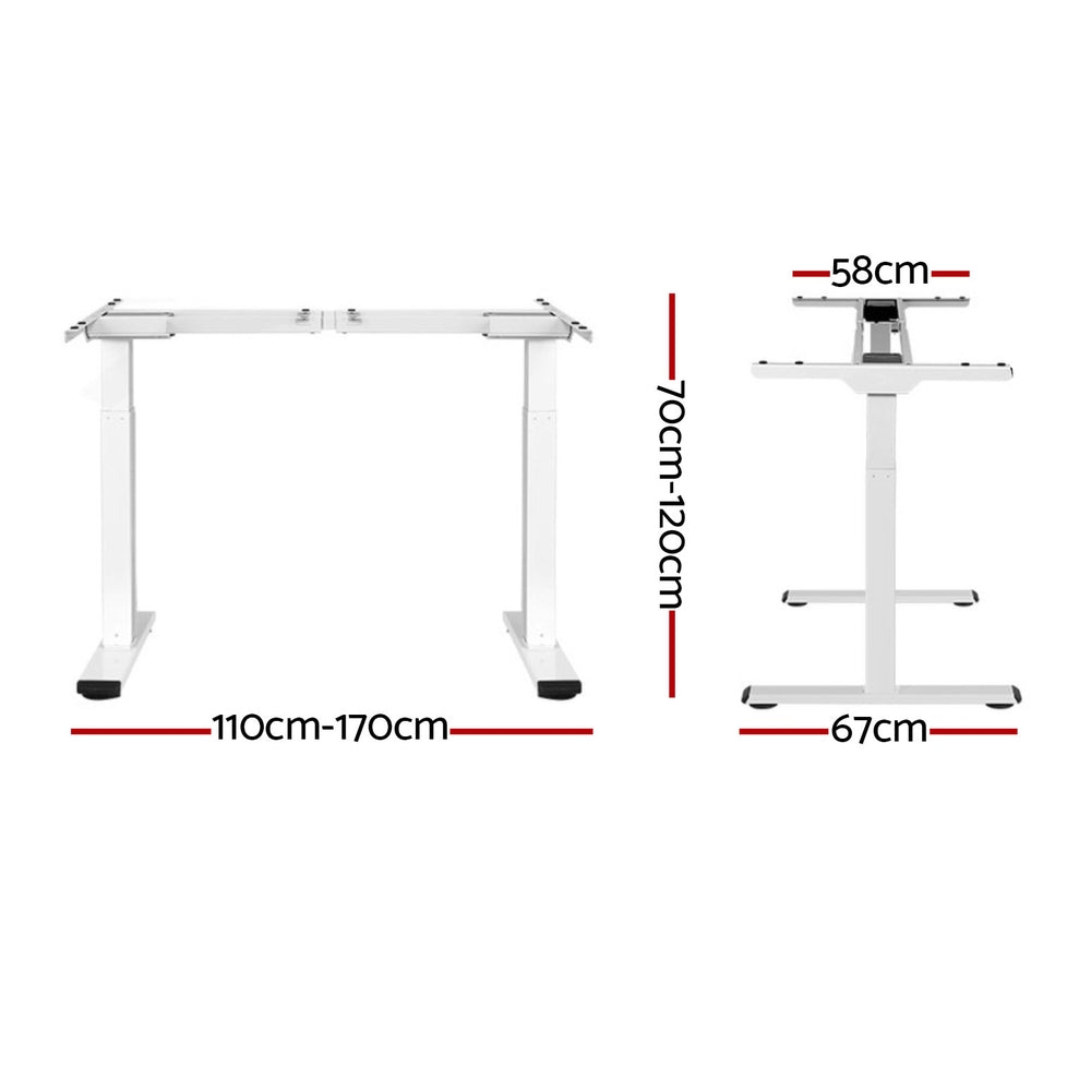 Artiss Standing Desk Frame Only Dual Motor Motorised White