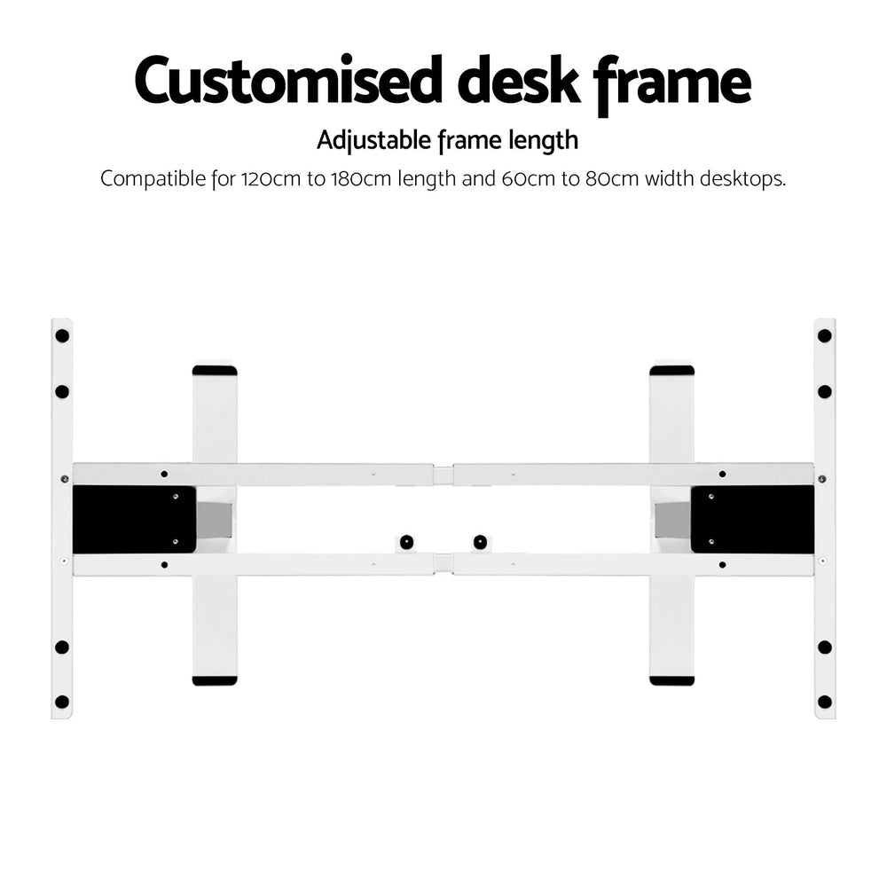 Standing Desk Frame Only Dual Motor Motorised White