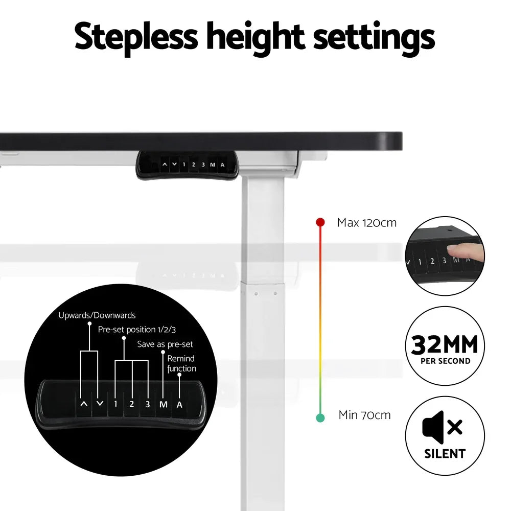 Standing Desk Motorised Dual Motor 140CM Black