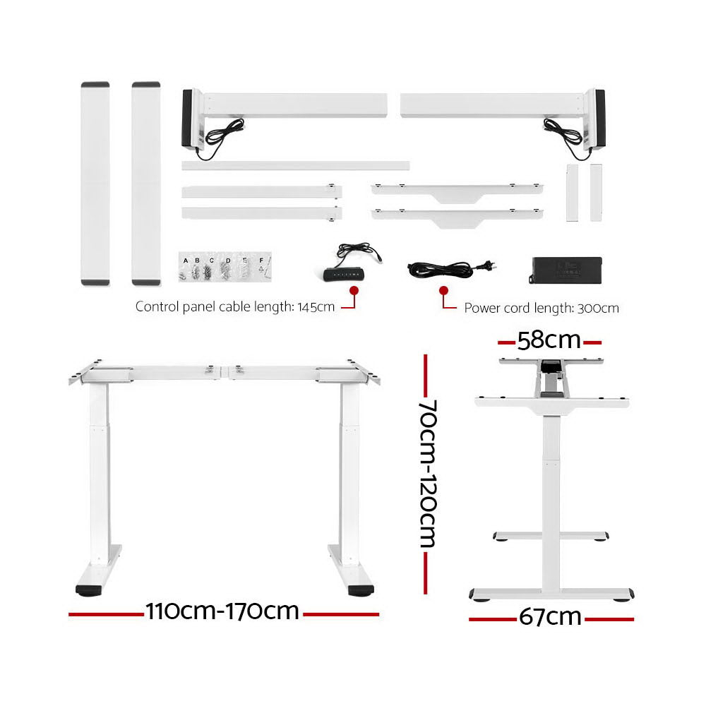 Artiss Standing Desk Motorised Dual Motor 140CM Black