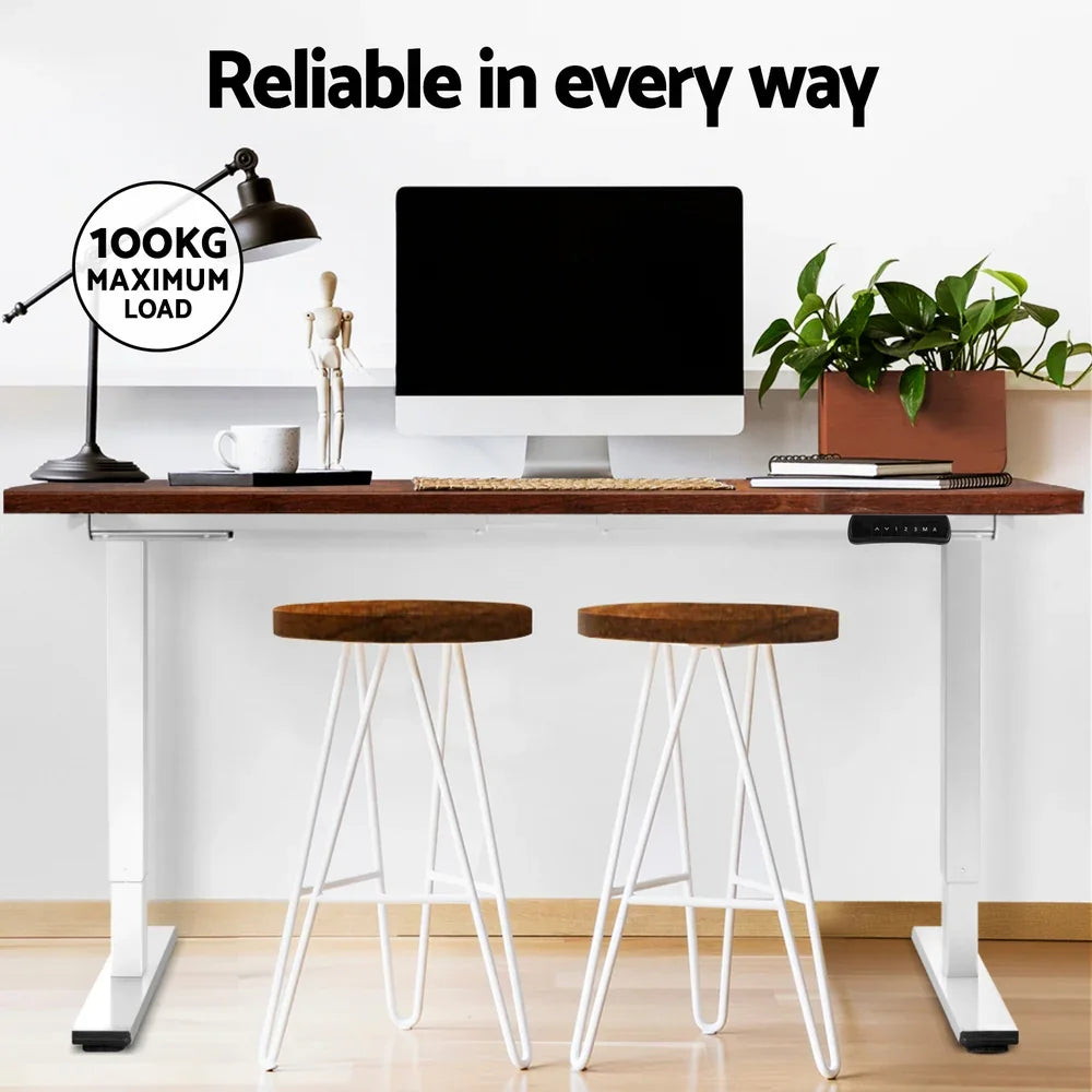 Standing Desk Motorised Dual Motor 120CM Rustic Brwon