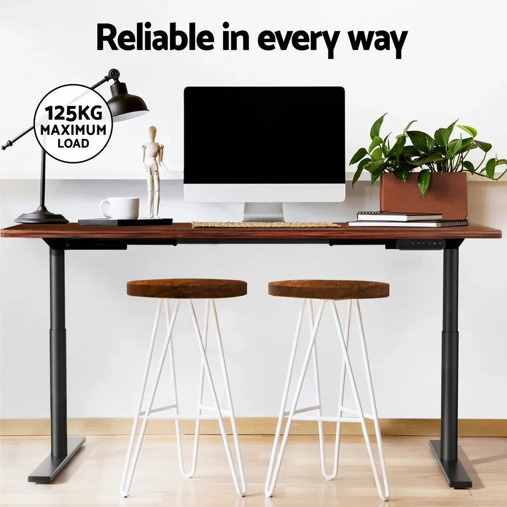 Standing Desk Motorised Electric Dual Motor Rustic Brown 120CM