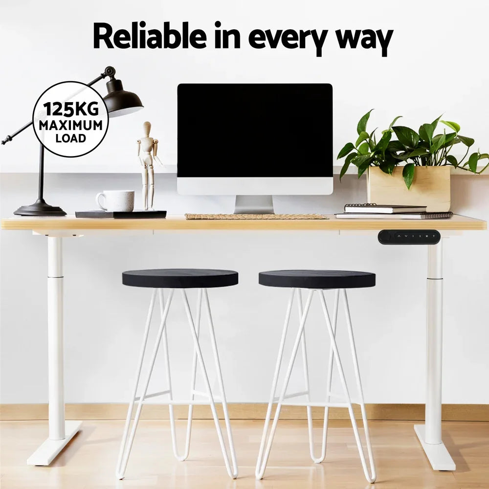 Standing Desk Motorised Electric Dual Motor 120CM White Oak