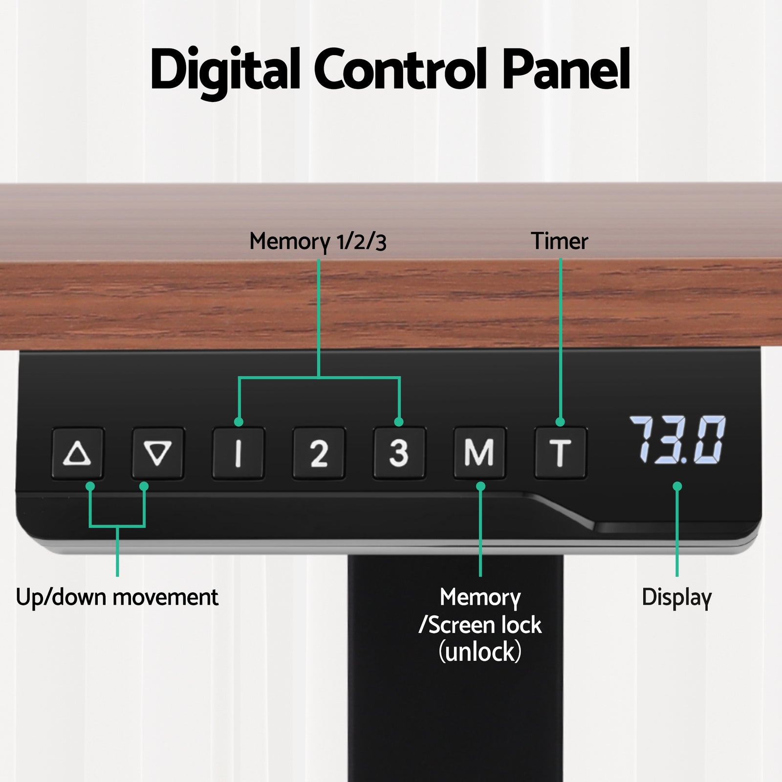 Standing Desk Motorised Dual Motor Electric Walnut 140CM
