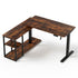 Electric Standing Desk Adjustable Motorised 120CM L Shaped Rustic Brown