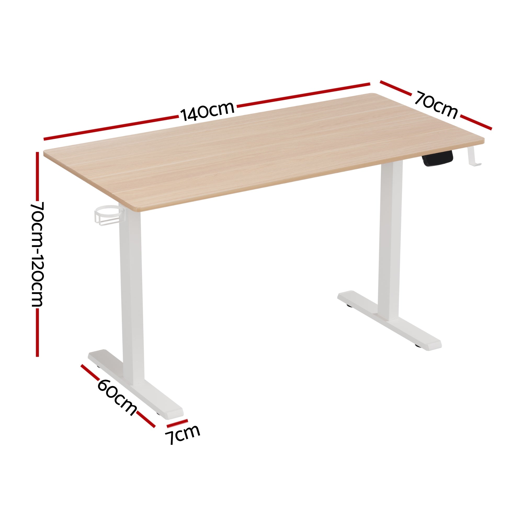 Standing Desk Motorised Touch Control Electric Oak 140CM