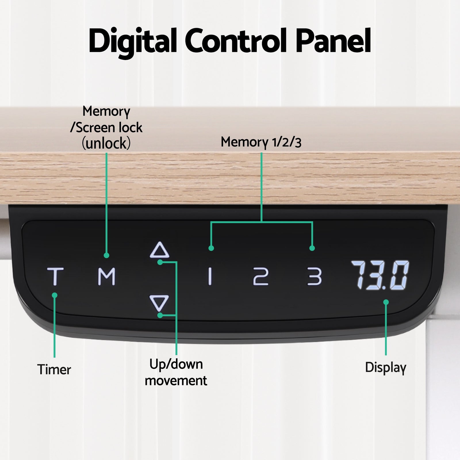 Standing Desk Motorised Touch Control Electric Oak 140CM