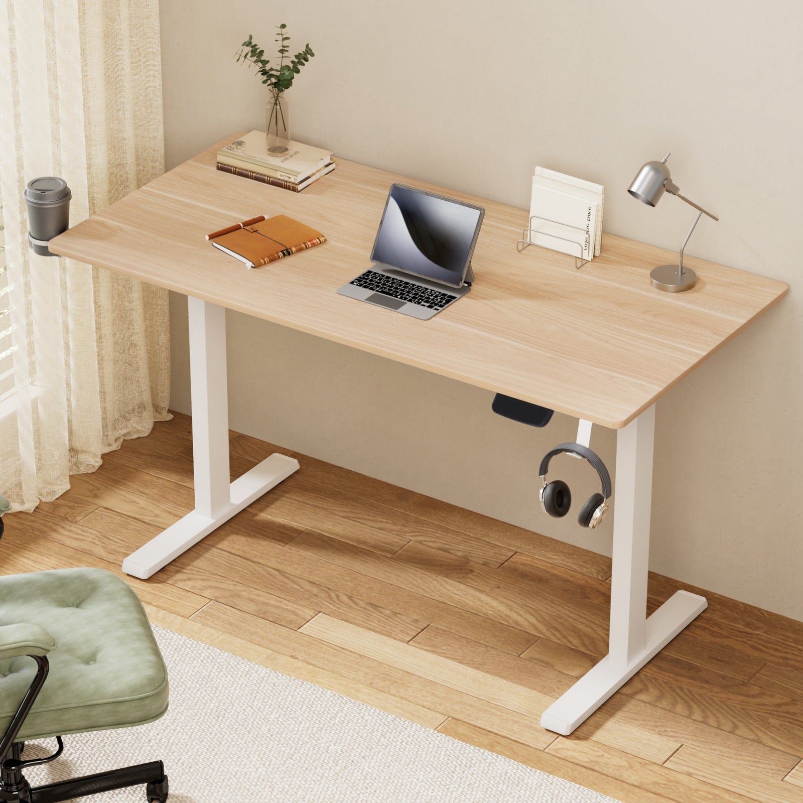 Standing Desk Motorised Touch Control Electric Oak 140CM
