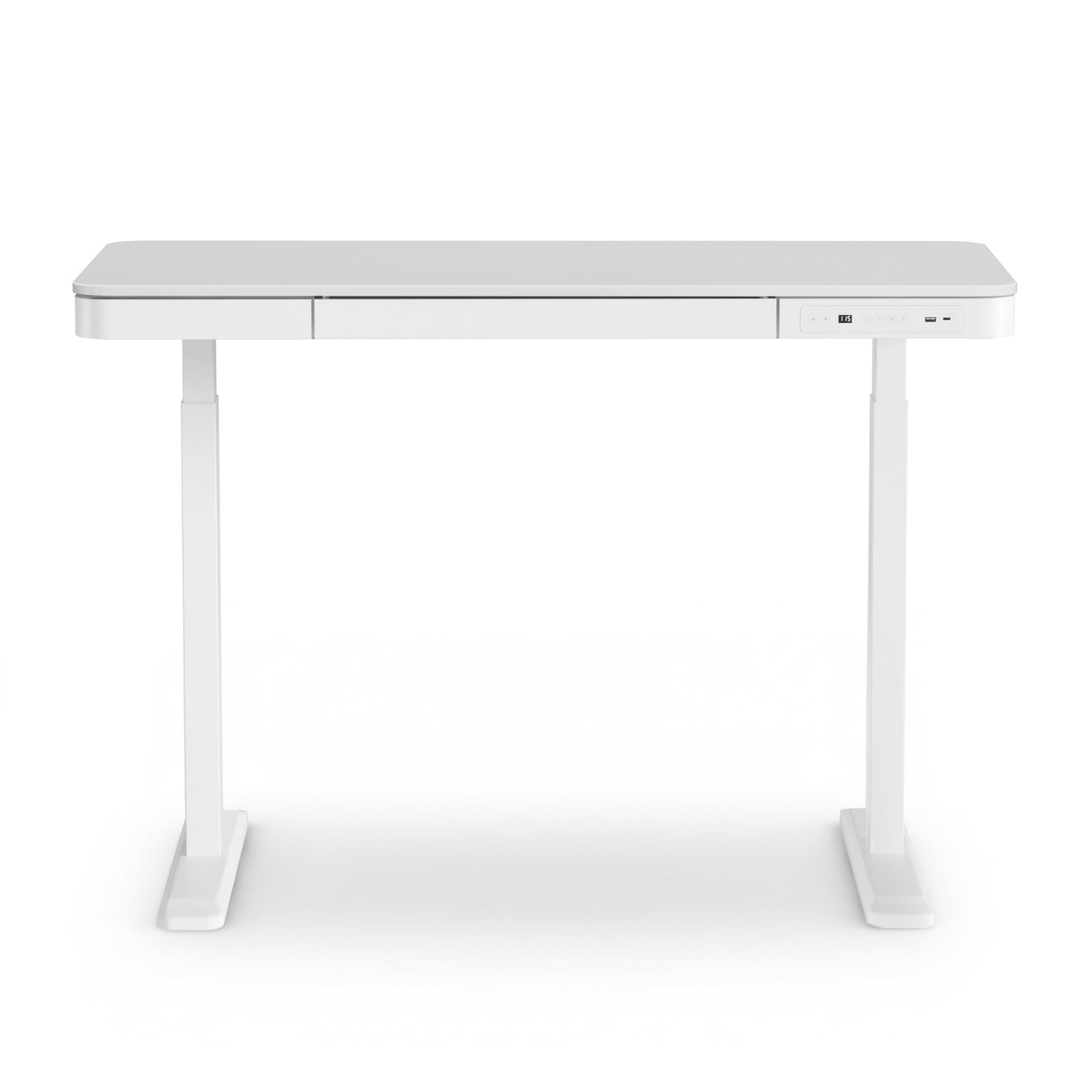 Standing Desk Motorised Electric Desks Drawer 120CM White
