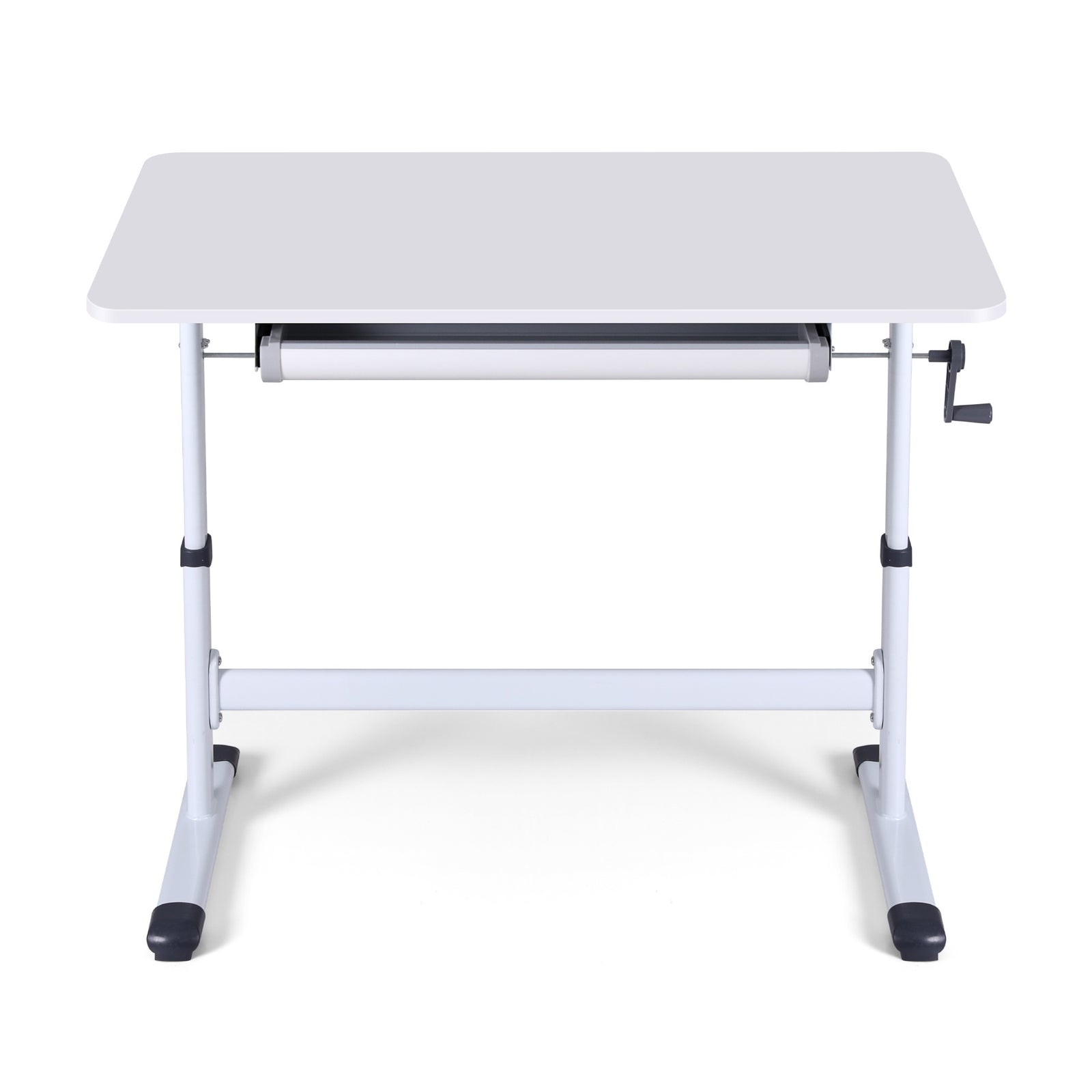 Manual Standing Desk Height Adjustable Workstation Computer Desks Study 100CM White
