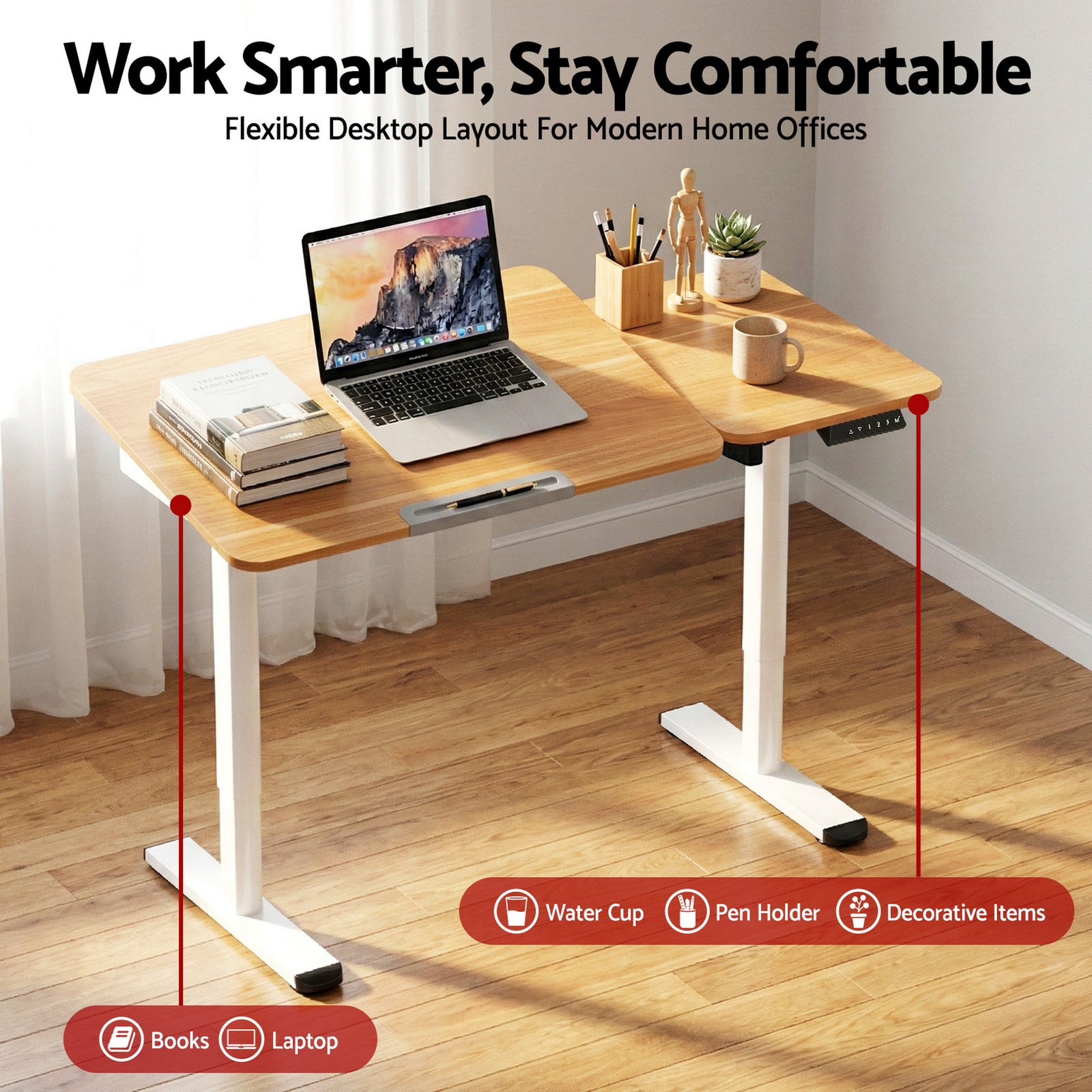 Electric Standing Desk Height Adjustable Sit Stand Desk Tilting Top
